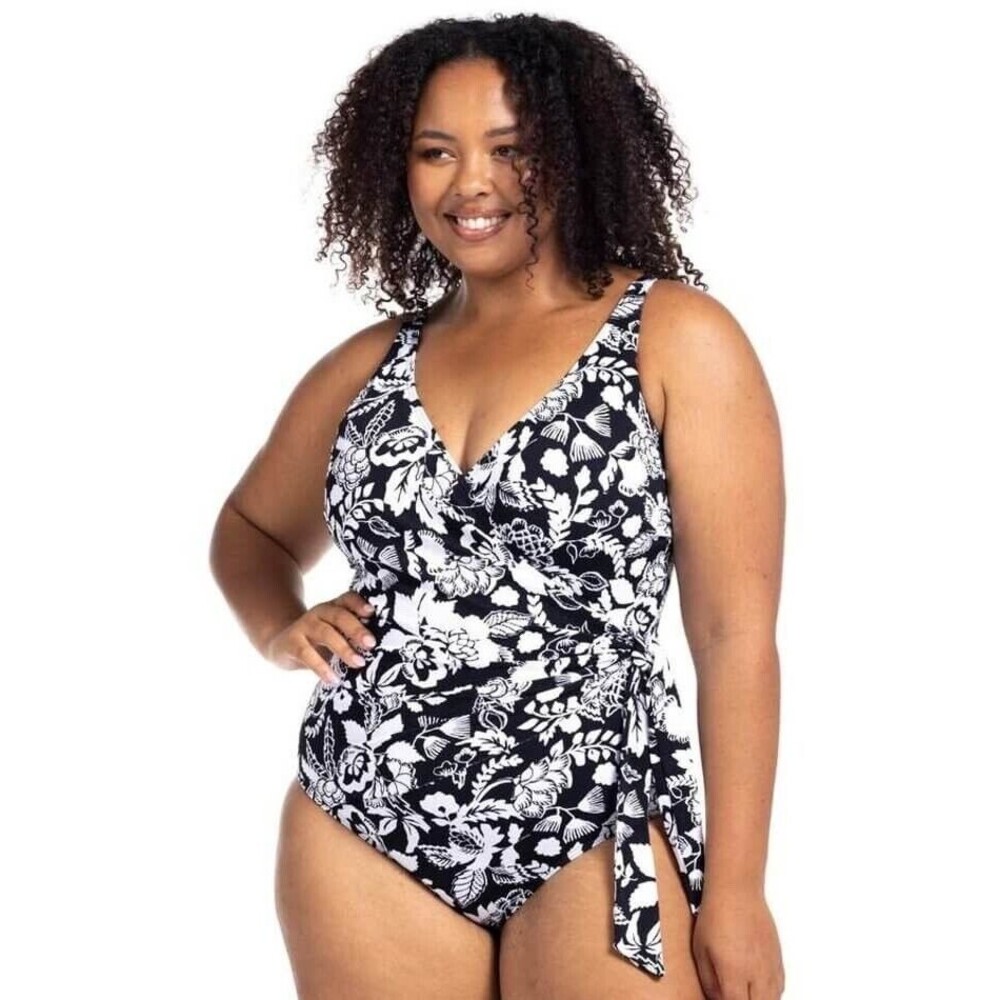 NWT Artesands Plus Cantata Forte Hayes D-DD Cup One Piece Swimsuit Black Size 22